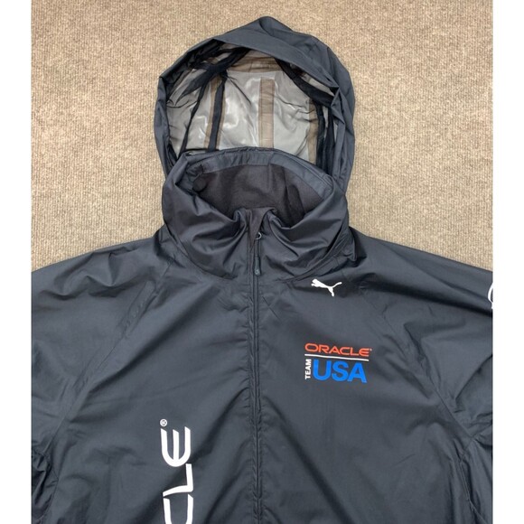 PUMA Oracle Americas Cup Jacket Mens XXL Team USA Hooded Lined Windbreaker - Picture 2 of 10